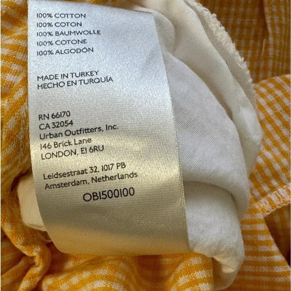 Free People M Kate Gingham Straight Leg Trouser Pants Malibu Orange/White Preppy - Picture 10 of 11